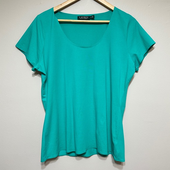 Lauren Ralph Lauren Tops - Lauren Ralph Lauren Short Sleeve Scoop Neck Tee Women XL Soft Lightweight Fitted